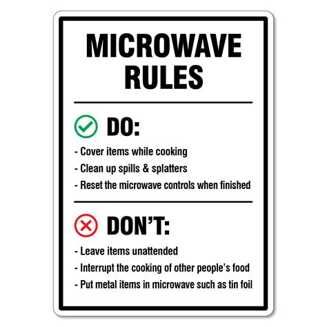 Microwave Rules Sign The Signmaker
