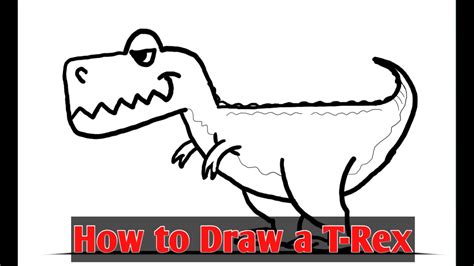 How To Draw A T Rex For Kids Easy Step By Step Drawing Tutorials