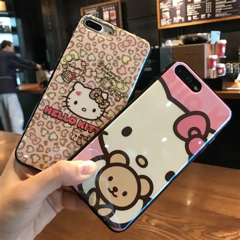 Cute Hello Kitty Cat Pink Soft Tpu Case For Iphone X 7 8 Plus Cases