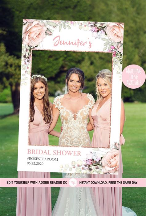 Bridal Shower Photo Frame Picture Frame Photo Booth Props Etsy