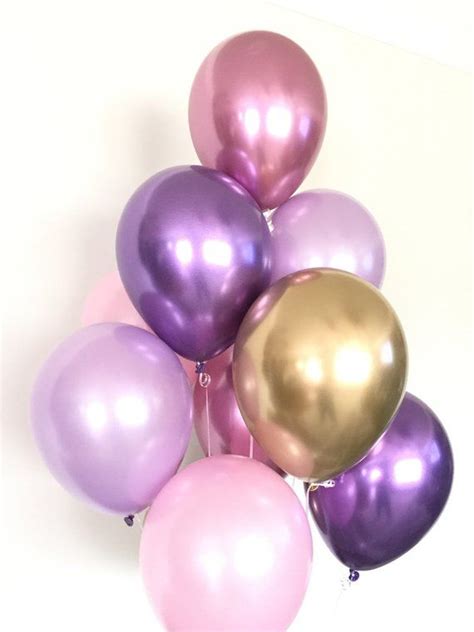 Pink And Purple Balloons Chrome Balloons Valentines Etsy In 2021