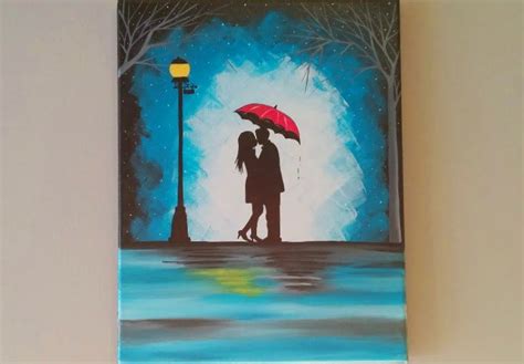 Original Couple Kissing In The Rain Wall Artcouple By Artbyrangrez