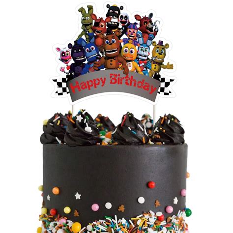 Buy Five Nights At Freddy S Cake Topper Fnaf Happy Birthday Cake Toppers Theme Cake