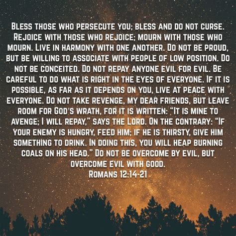 Romans 1214 21 Bless Those Who Persecute You Bless And Do Not Curse