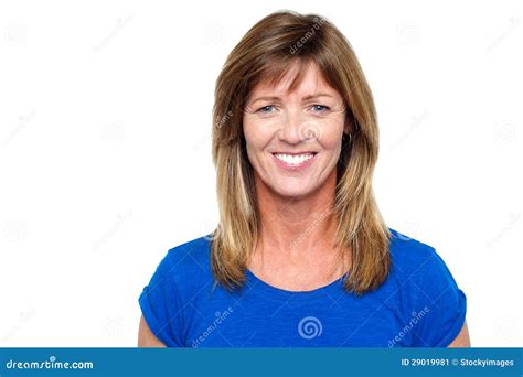 Smiling Middle Aged Blonde Woman Stock Image Image Of Attractive Charming