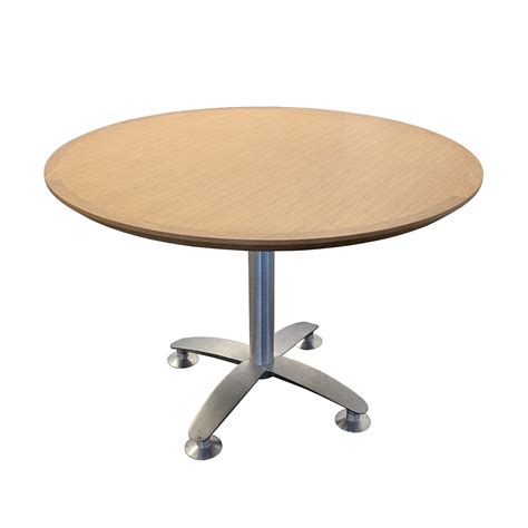 Steelcase Used 36 Inch Round Veneer Meeting Table Maple National