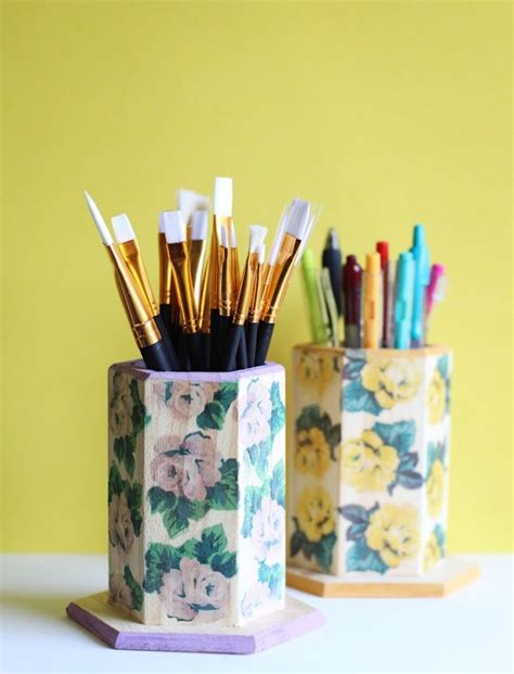 Diy Pencil Holders Tattooed Floral Cups Consumer Crafts Diy Pencil