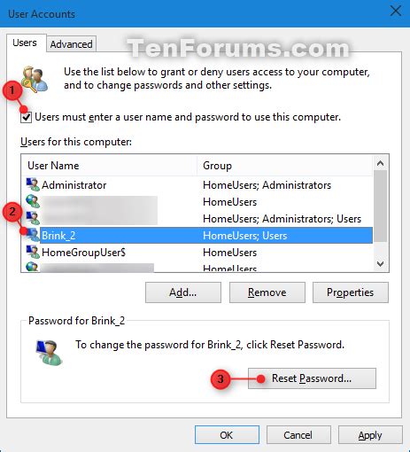 Remove Password Of Local Account In Windows 10 Tutorials