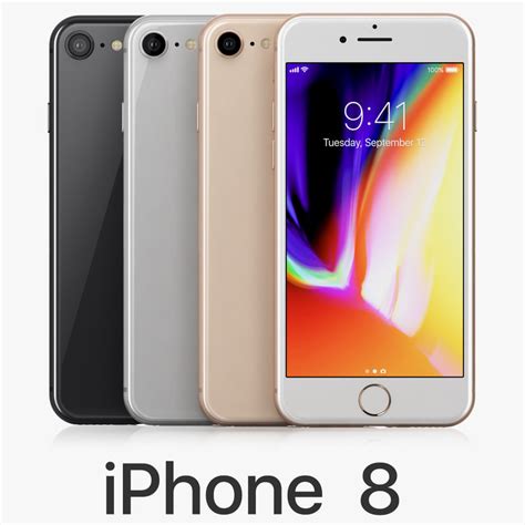 Iphone 8 and iphone 8 plus introduce a beautiful glass back design made with the most durable glass ever in a smartphone in three new finishes: 3D apple iphone 8 colors - TurboSquid 1208684