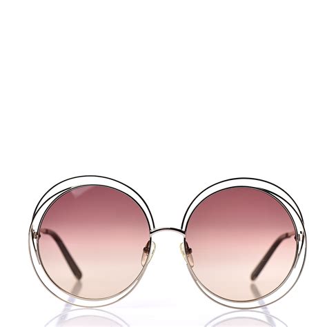 chloe oversized round carlina sunglasses ce114s gold 540696