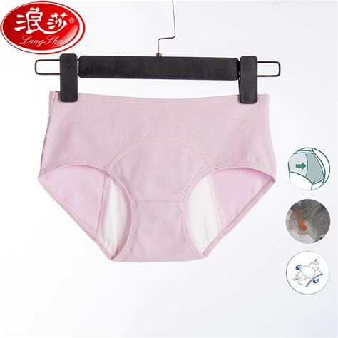 Langsha Breathable Leak Proof Menstrual Panties Widen Physiological Pants Women Underwear Girls