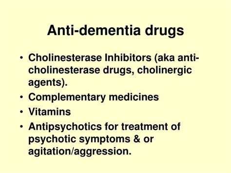 Ppt Anti Dementia Drugs Powerpoint Presentation Free Download Id