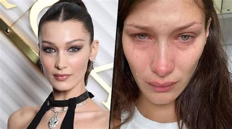 bella hadid shared crying selfies read to know what happened