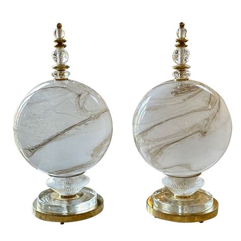 Murano Glass And Brass Globe Lamp Legacy Antiques