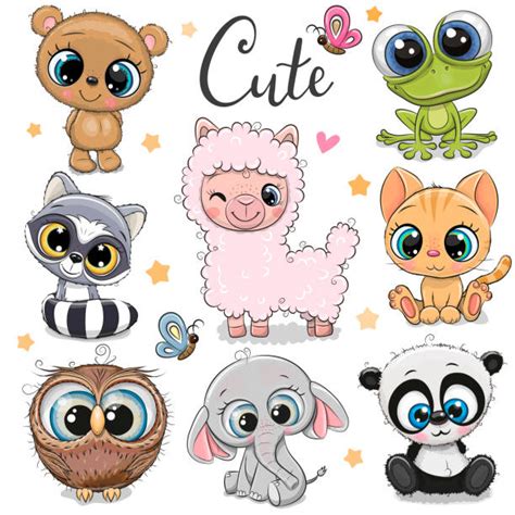 How To Draw Cute Cartoon Animals With Big Eyes Step By Step