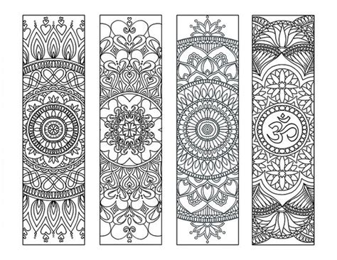 4 Mandala Färbung Lesezeichen Set 2 sofort-Download