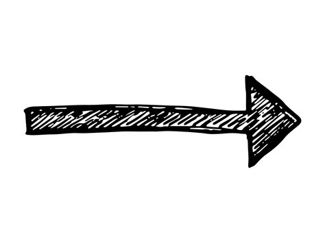 Hand Drawn Ink Arrow Illustration In Sketch Style Business Doodle