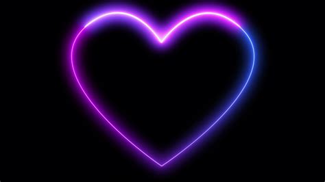 Neon Heart On a Black Stock Footage Video (100% Royalty-free ...