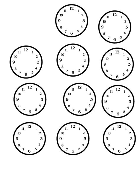 Blank Clock Faces Printable | Activity Shelter
