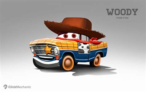 Pixar Car As Woody Drawing By Clickmechanic Cars Toystory