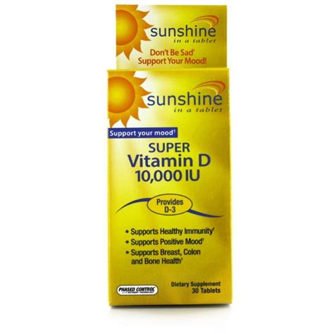 Sunshine Super Vitamin D 10000 Iu Dietary Supplement 30 Each