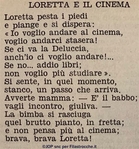 Loretta E Il Cinema Poesia Di Teresa Romei Correggi In Filastrocche It