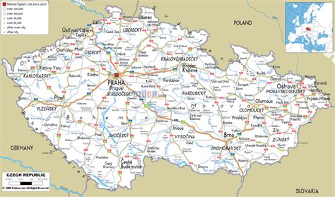 Detailed Clear Large Road Map Of Czech Republic Ezilon Maps