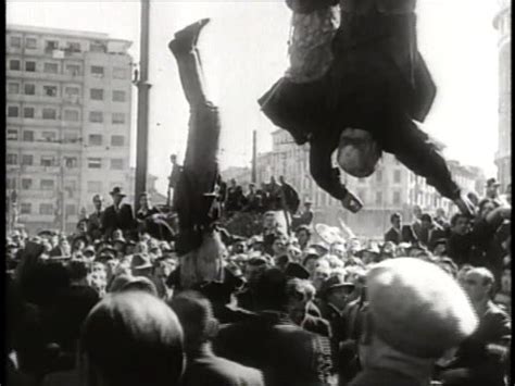 Though he tried to flee the country dressed as a german officer, mussolini was killed, desecrated, and strung up at a gas station in milan. Benito Mussolini Videos and B-Roll Footage | Getty Images