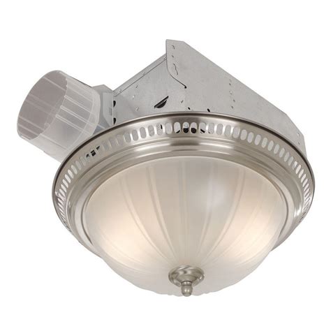 Broan Decorative Satin Nickel 70 Cfm Ceiling Bath Fan With Light And