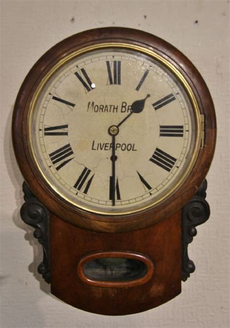 19th Century Walnut Wall Clock Morath Bros Liverpool 699872 Uk