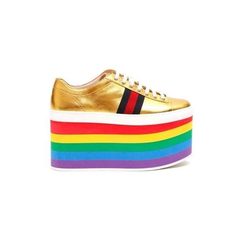 Gucci Rainbow Platform Sneakers 886 Liked On Polyvore Featuring