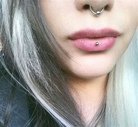 My Own Septum And Inverted Vertical Labret Or An Ashley Piercing Vertical Labret Piercing