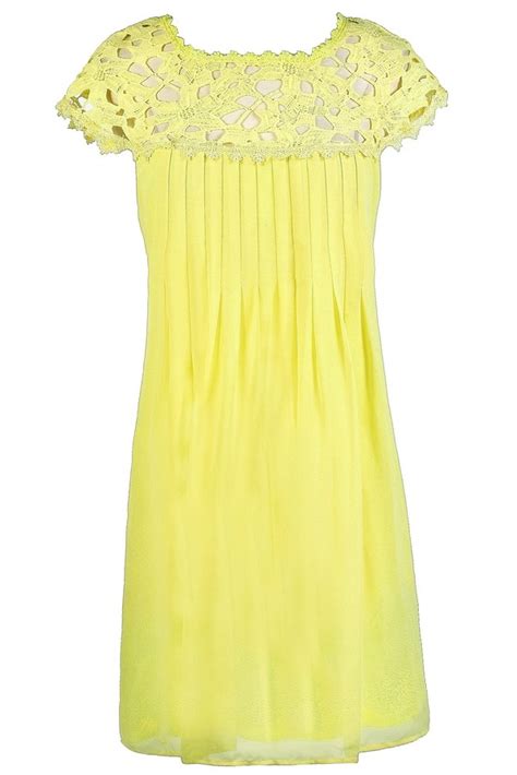 Bright Yellow Lace Dress Cute Summer Dress Yellow Summer Dress Flowy Yellow Dress Yellow A