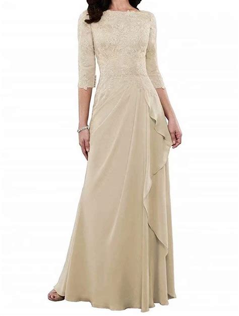 Womens Lace Mother Of The Bride Dresses 34 Sleeves Mother Of The