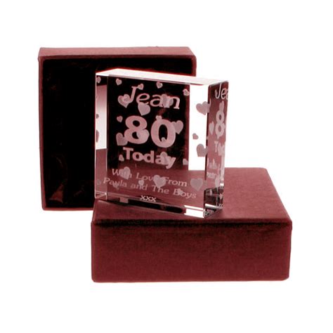 Just click on the image above to download the free pdf. Personalised 80th Birthday Jade Block for Her | Engraved ...