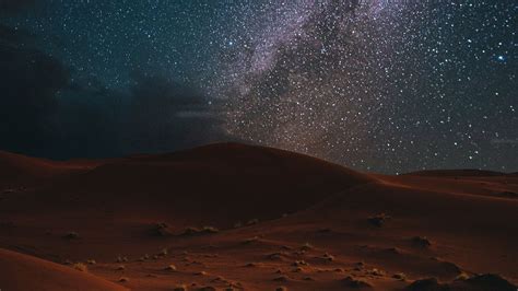 Download Wallpaper 1920x1080 Desert Night Starry Sky Landscape Dark
