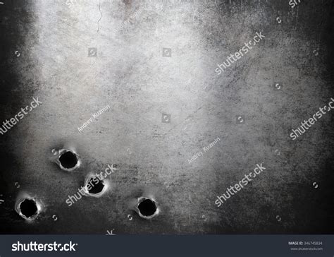 Grunge Metal Armor Background Bullet Holes Stock Illustration 346745834