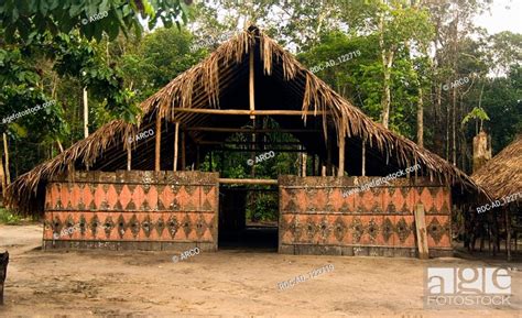 Traditional Hut From Indians Of The Tribe Of Dessanos Rio Taruma Amazon