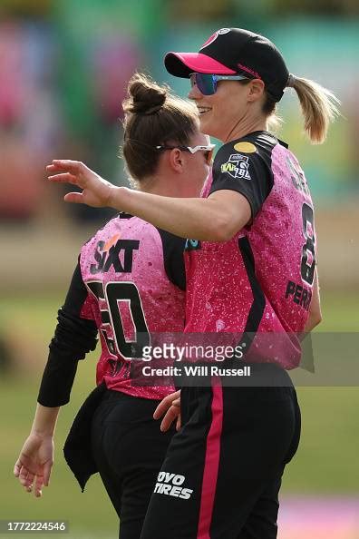 Ellyse Perry Of The Sixers Celebrates After Taking The Wicket Of