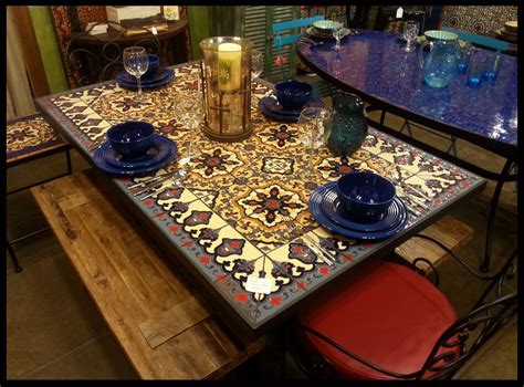 This old table was refinished with day of the dead tiles and authentic talavera broken tile. malibu_tile_dining_table.jpg 3,152×2,328 píxeles | Dining ...