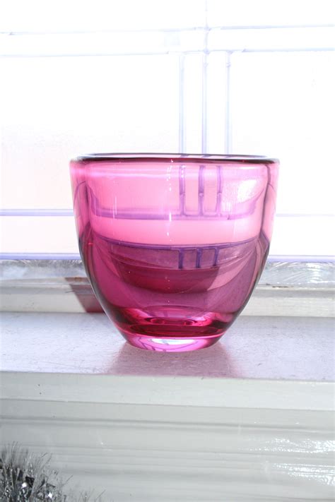 Vintage Pink Glass Bowl Mid Century Modern