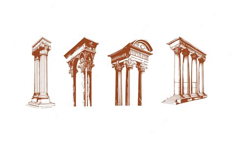 Premium Vector Columns Arches And Domes Of Ancient Greek And Roman Buildings