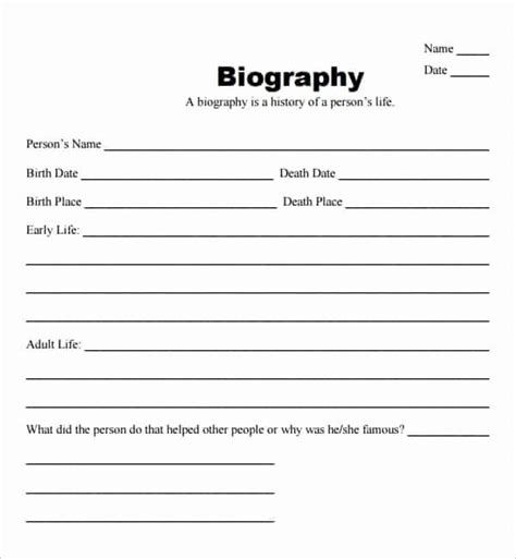 Biography Template For Students Elegant 10 Biography Templates Word