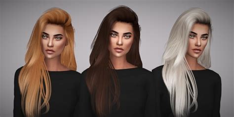 Sims 4 Hairs Aveline Sims Hallow`s Raon 36 Hair Retextured