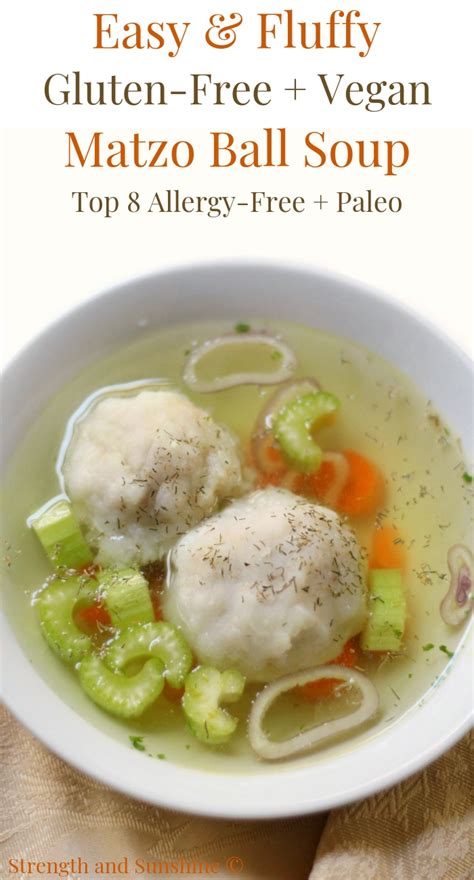 Everyone will love this easy gluten free matzo ball soup recipe. Easy Gluten-Free + Vegan Matzo Ball Soup (Allergy-Free, Paleo)