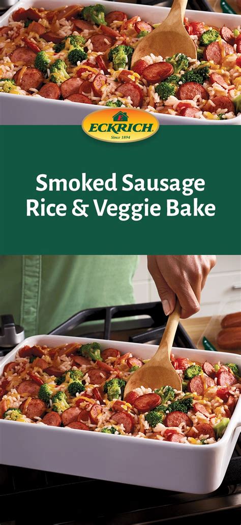 Take out an hour before serving, slice and serve with cheese and crackers as an appetizer. Smoked Sausage Rice & Veggie Bake | Recipe | Johnsonville ...