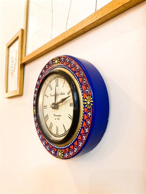 6 Inch Wall Clock Round Clock Hand Painted Wall Clock Round Etsy