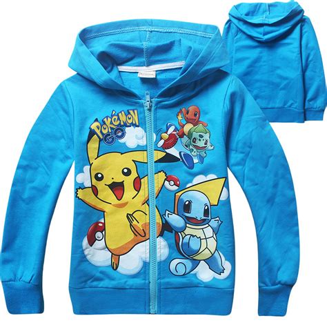 Pokemon Kids Boys Girls Pikachu Squirtle Hoodies Sweatshirts Tops T
