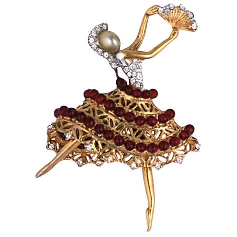 gold ballerina brooch for sale at 1stdibs