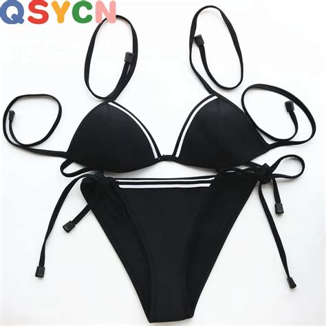 Qsycn 2016 Summer Womens Sexy Bikini Swimsuit Set Bathsuit Swimwear Push Up High Quality